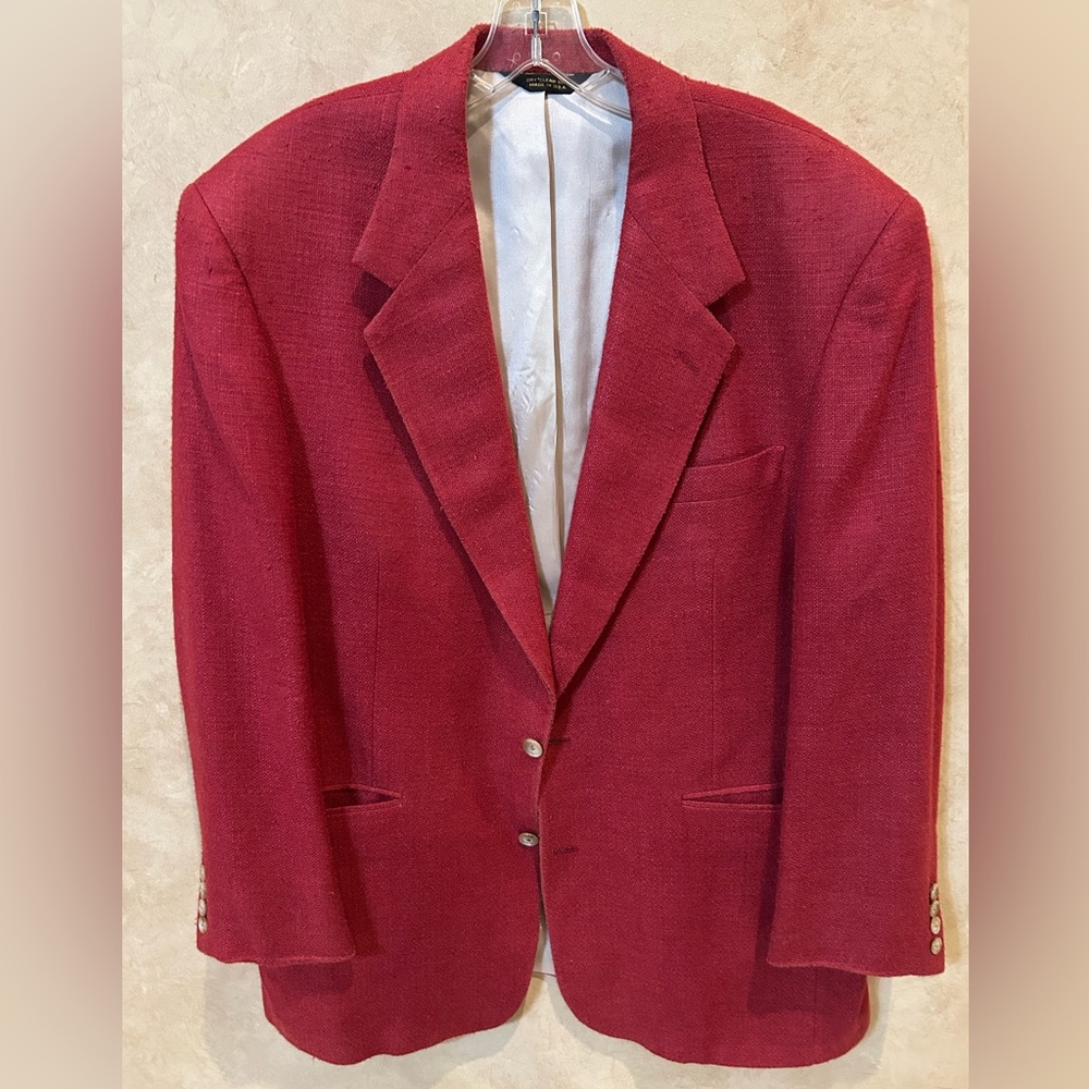 Hertling for Newman Marcus Classic cranberry Red men’s 48 long blazer